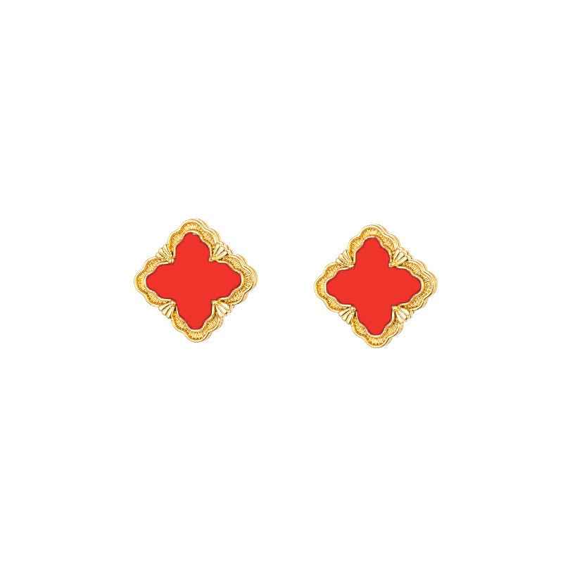 18K Gold Plated Four Leaf Clover Jewelry Set | Necklace, Bracelet, Earrings & Ring for Everyone