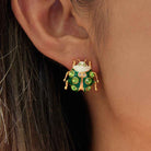 Colorful Insect & Ladybug Zircon Stud Earrings