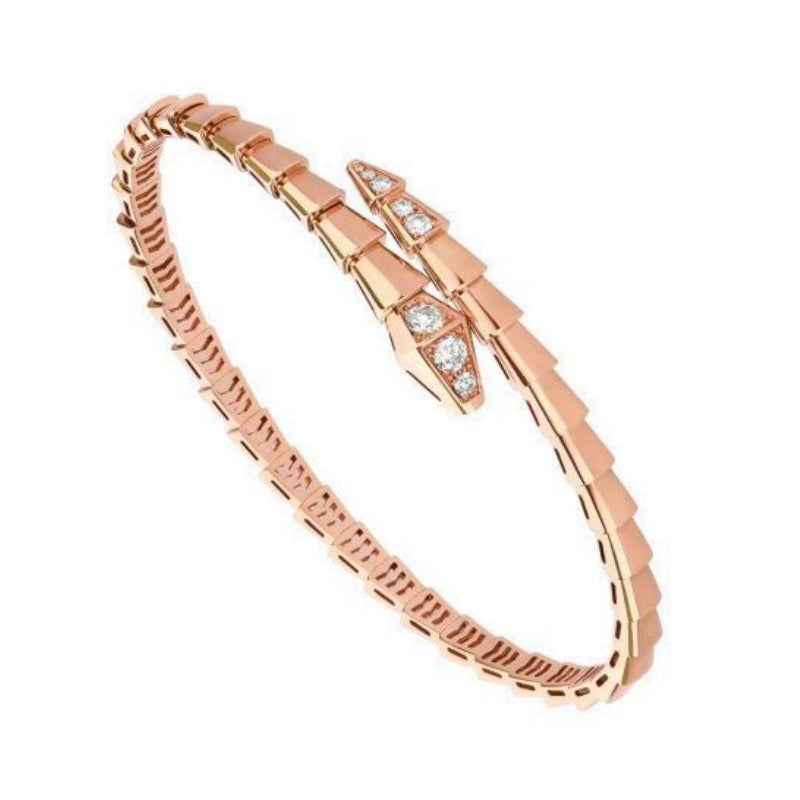 18K Gold Plated Serpent Bracelet with Cubic Zirconia