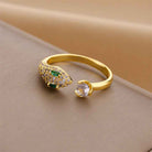 Trendy Zircon Serpentine Open Ring
