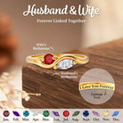 Elegant Wave Birthstone Ring — Personalized with Custom Engraving