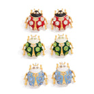 Colorful Insect & Ladybug Zircon Stud Earrings