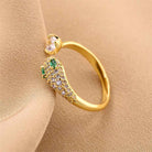 Trendy Zircon Serpentine Open Ring